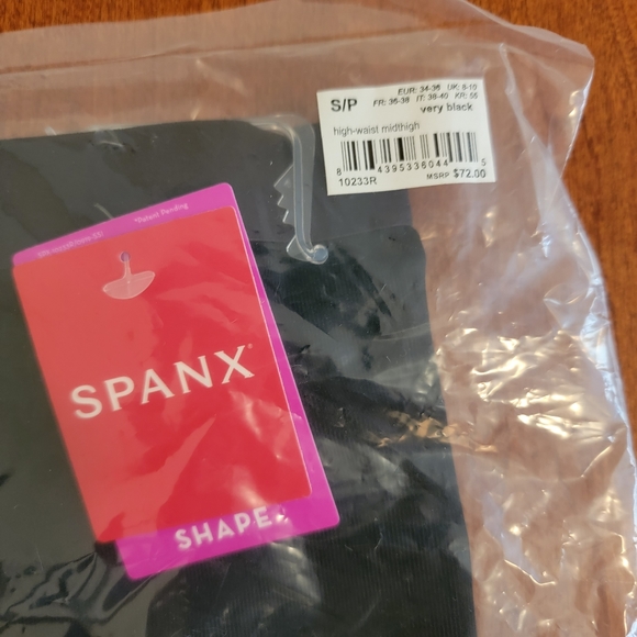 NWT SPANX Thinstincts 2.0 High-Waisted Mid-Thigh VERY BLACK Shorts - Size Small - Picture 7 of 9